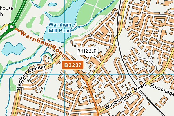 RH12 2LP map - OS VectorMap District (Ordnance Survey)