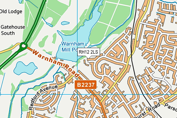 RH12 2LS map - OS VectorMap District (Ordnance Survey)