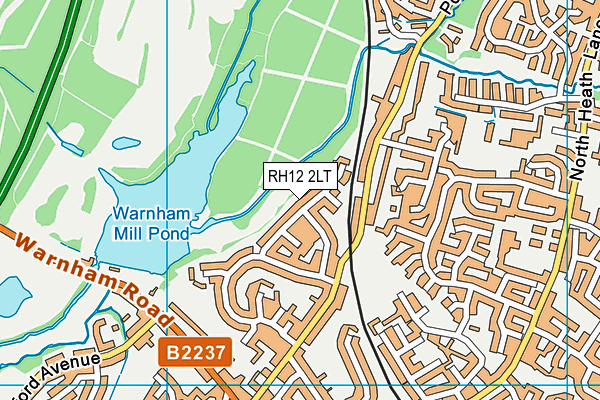 RH12 2LT map - OS VectorMap District (Ordnance Survey)