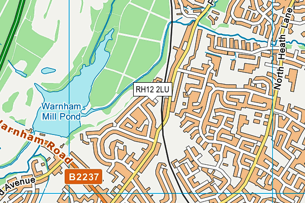 RH12 2LU map - OS VectorMap District (Ordnance Survey)