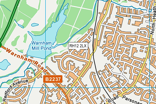 RH12 2LX map - OS VectorMap District (Ordnance Survey)