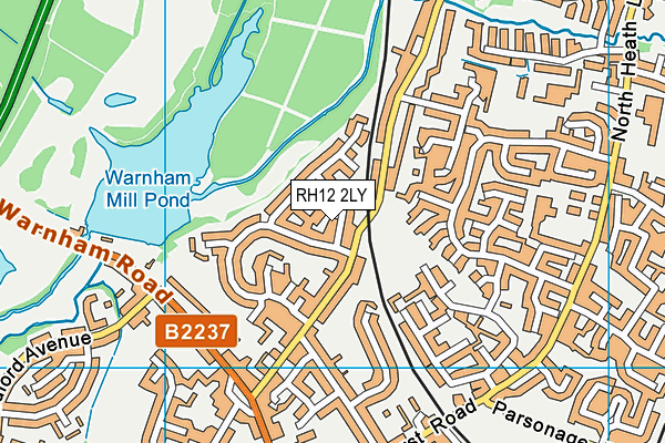 RH12 2LY map - OS VectorMap District (Ordnance Survey)