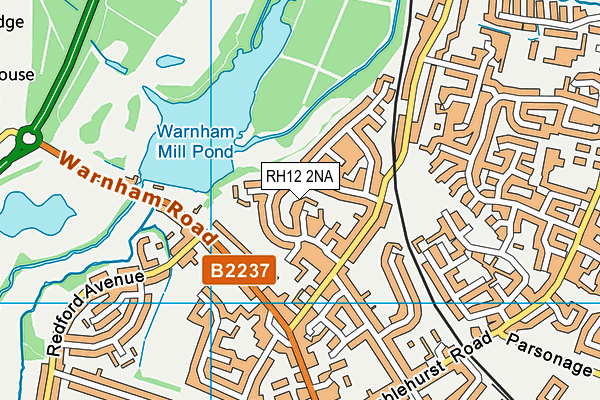 RH12 2NA map - OS VectorMap District (Ordnance Survey)