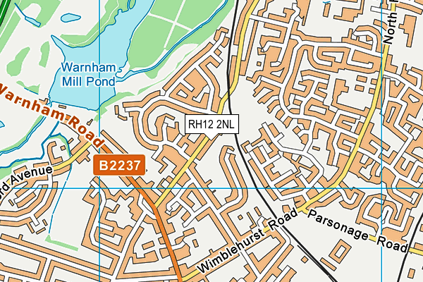 RH12 2NL map - OS VectorMap District (Ordnance Survey)