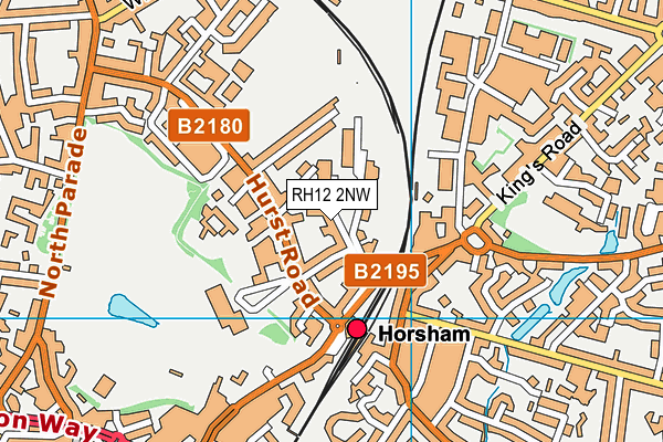 RH12 2NW map - OS VectorMap District (Ordnance Survey)