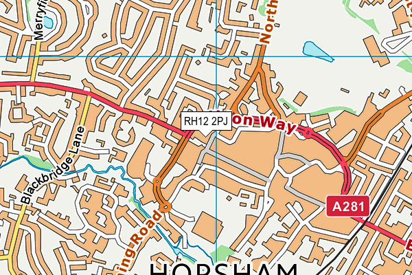 RH12 2PJ map - OS VectorMap District (Ordnance Survey)