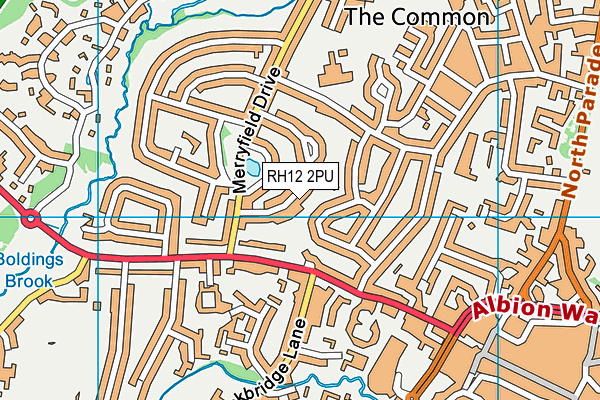 RH12 2PU map - OS VectorMap District (Ordnance Survey)