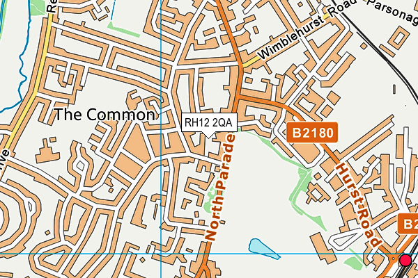 RH12 2QA map - OS VectorMap District (Ordnance Survey)