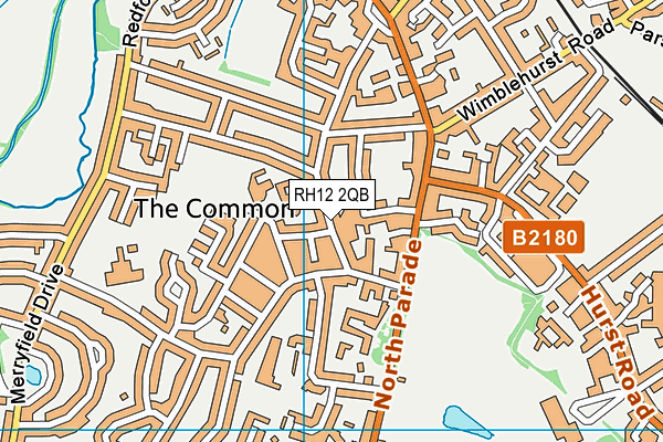 RH12 2QB map - OS VectorMap District (Ordnance Survey)