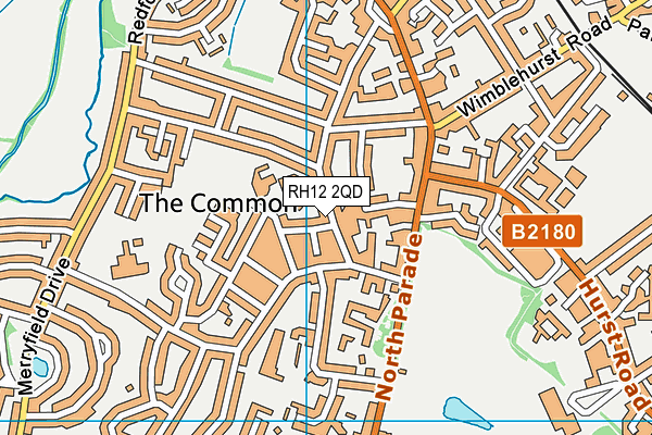 RH12 2QD map - OS VectorMap District (Ordnance Survey)