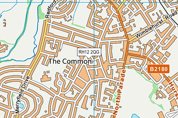 RH12 2QG map - OS VectorMap District (Ordnance Survey)
