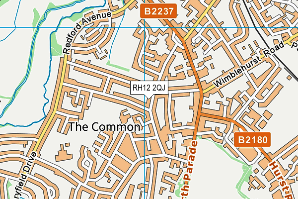 RH12 2QJ map - OS VectorMap District (Ordnance Survey)