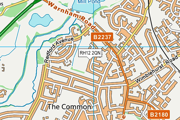 RH12 2QN map - OS VectorMap District (Ordnance Survey)