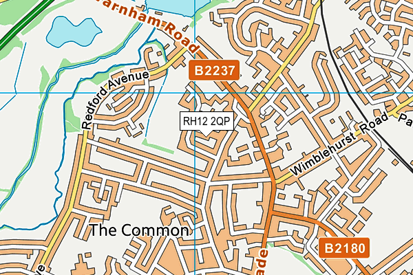 RH12 2QP map - OS VectorMap District (Ordnance Survey)