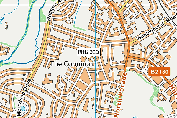 RH12 2QQ map - OS VectorMap District (Ordnance Survey)