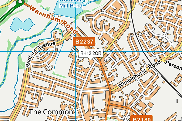 RH12 2QR map - OS VectorMap District (Ordnance Survey)