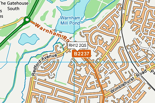 RH12 2QS map - OS VectorMap District (Ordnance Survey)