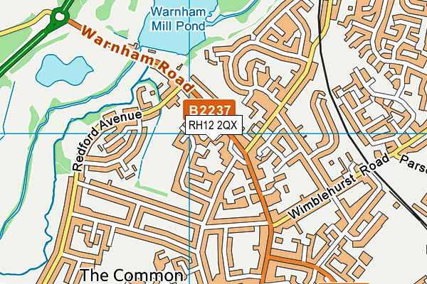 RH12 2QX map - OS VectorMap District (Ordnance Survey)