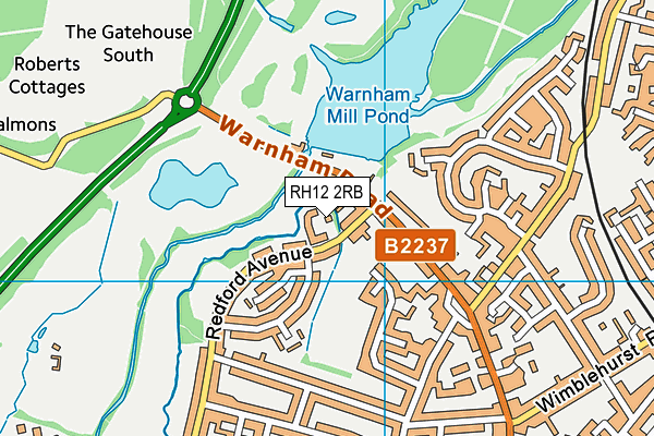 RH12 2RB map - OS VectorMap District (Ordnance Survey)