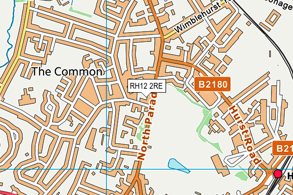 RH12 2RE map - OS VectorMap District (Ordnance Survey)