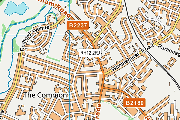 RH12 2RJ map - OS VectorMap District (Ordnance Survey)