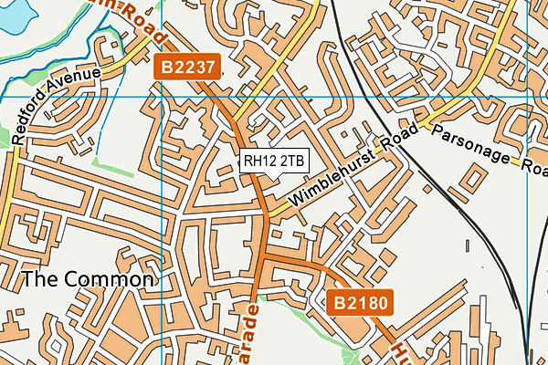 RH12 2TB map - OS VectorMap District (Ordnance Survey)