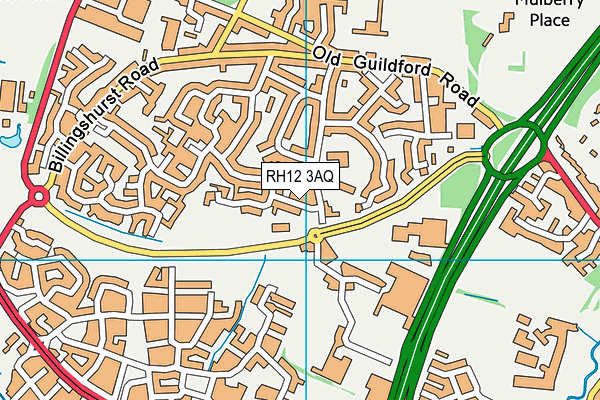 RH12 3AQ map - OS VectorMap District (Ordnance Survey)
