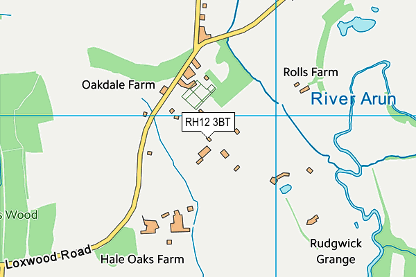 RH12 3BT map - OS VectorMap District (Ordnance Survey)