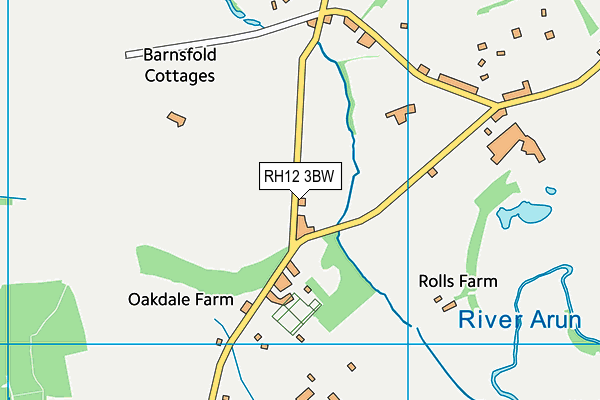 RH12 3BW map - OS VectorMap District (Ordnance Survey)