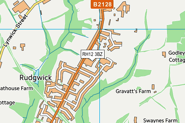 RH12 3BZ map - OS VectorMap District (Ordnance Survey)