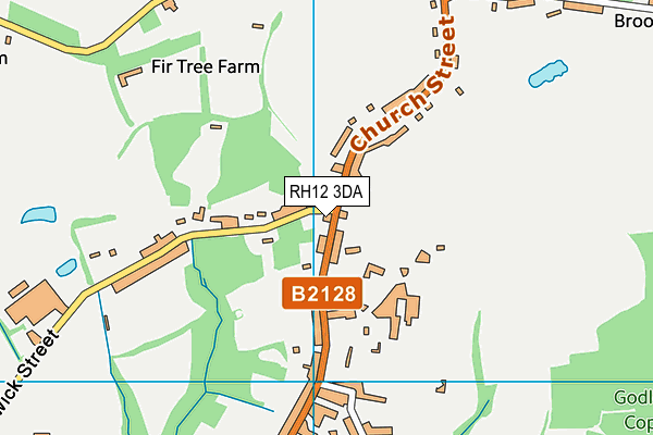 RH12 3DA map - OS VectorMap District (Ordnance Survey)