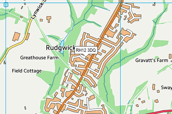 RH12 3DQ map - OS VectorMap District (Ordnance Survey)