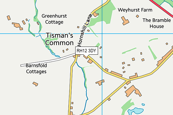 RH12 3DY map - OS VectorMap District (Ordnance Survey)