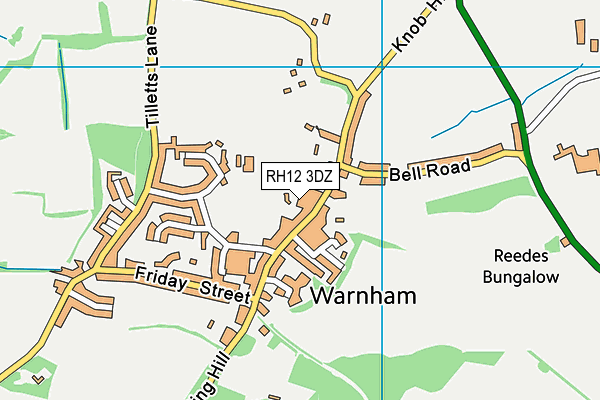 RH12 3DZ map - OS VectorMap District (Ordnance Survey)