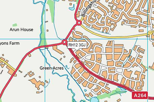 RH12 3GJ map - OS VectorMap District (Ordnance Survey)
