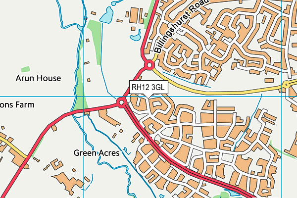 RH12 3GL map - OS VectorMap District (Ordnance Survey)