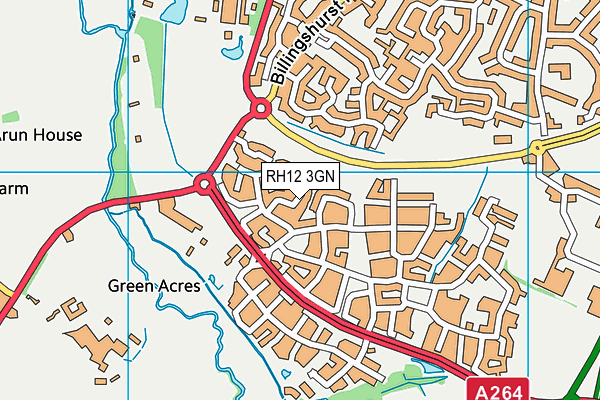 RH12 3GN map - OS VectorMap District (Ordnance Survey)