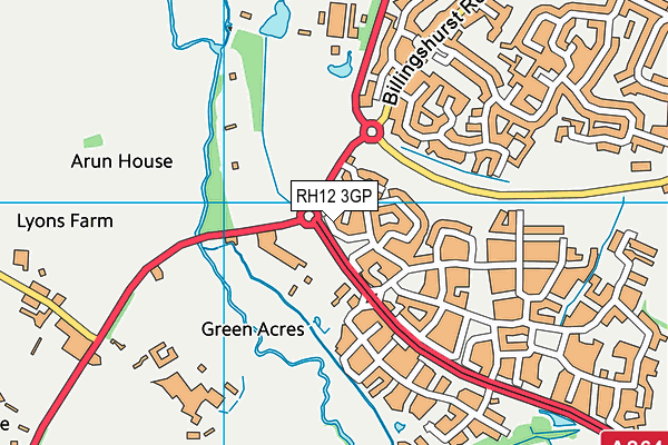 RH12 3GP map - OS VectorMap District (Ordnance Survey)