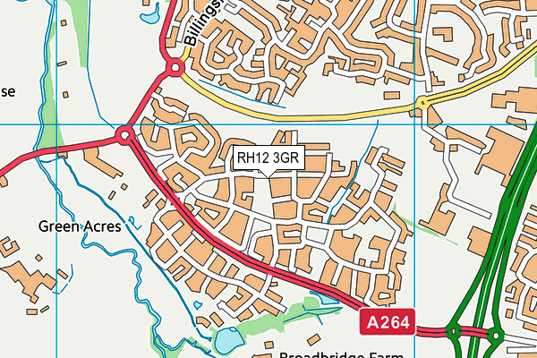 RH12 3GR map - OS VectorMap District (Ordnance Survey)