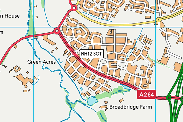 RH12 3GT map - OS VectorMap District (Ordnance Survey)