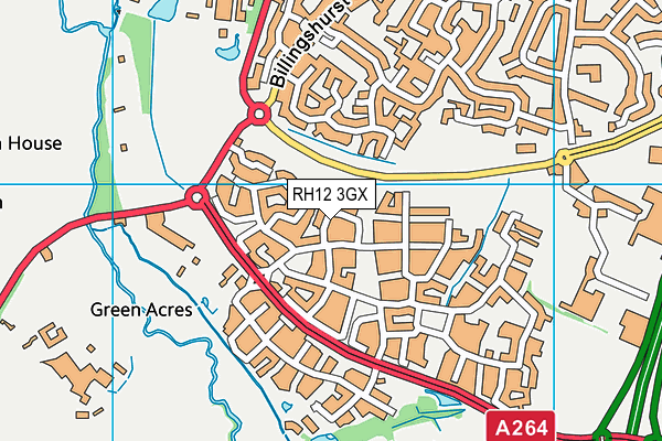 RH12 3GX map - OS VectorMap District (Ordnance Survey)