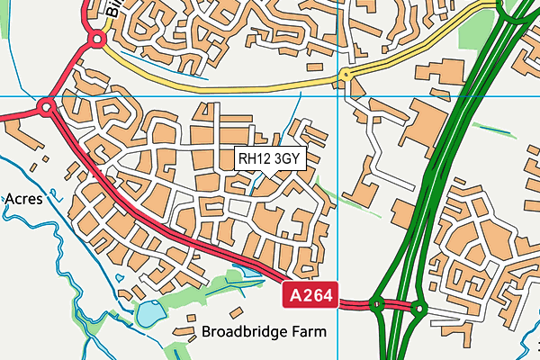 RH12 3GY map - OS VectorMap District (Ordnance Survey)