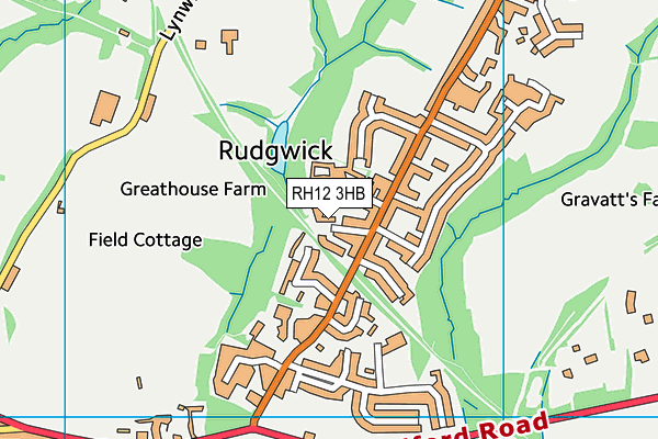 RH12 3HB map - OS VectorMap District (Ordnance Survey)