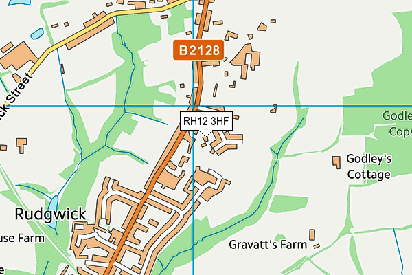 RH12 3HF map - OS VectorMap District (Ordnance Survey)