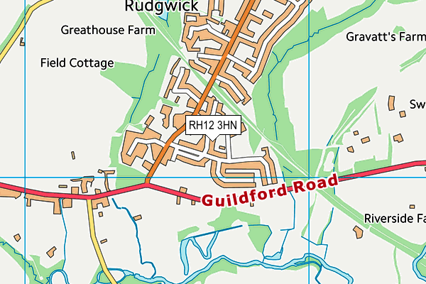 RH12 3HN map - OS VectorMap District (Ordnance Survey)