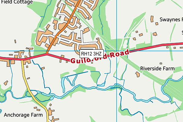 RH12 3HZ map - OS VectorMap District (Ordnance Survey)