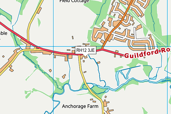 RH12 3JE map - OS VectorMap District (Ordnance Survey)