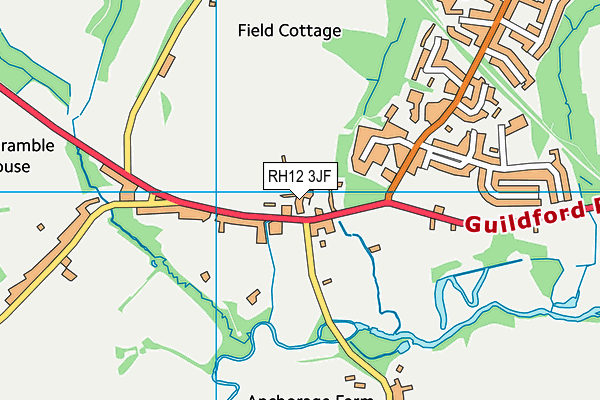 RH12 3JF map - OS VectorMap District (Ordnance Survey)