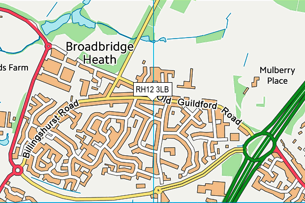 RH12 3LB map - OS VectorMap District (Ordnance Survey)