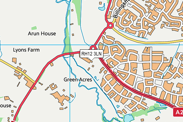 RH12 3LN map - OS VectorMap District (Ordnance Survey)